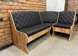 Кухонный уголок Барон, Дуб Вотан / Замша Черная
